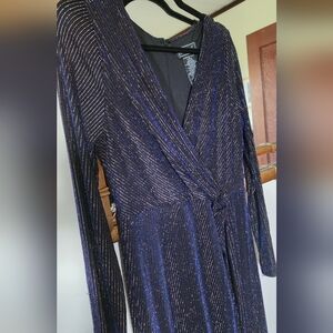 Beautiful sparkling blue and gold evening gown size 12